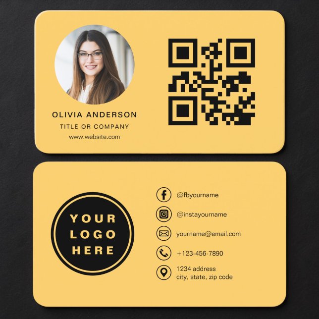 Tarjeta De Visita Código QR Foto Amarilla (Subido por el creador)