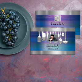 Tarjeta De Visita Código QR Foto del restaurante de cocina del chef 