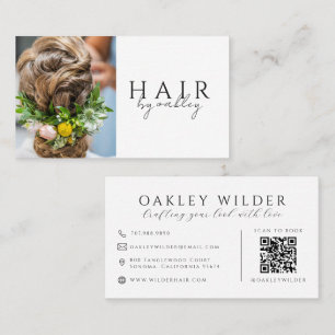 Tarjeta De Visita Código QR Foto Estilista de Pelo