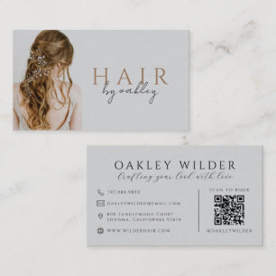 Tarjeta De Visita Código QR Foto Estilista de Pelo