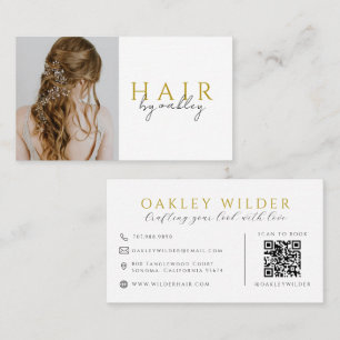 Tarjeta De Visita Código QR Foto Estilista de Pelo