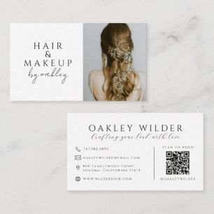 Tarjeta De Visita Código QR Foto Estilista de Pelo