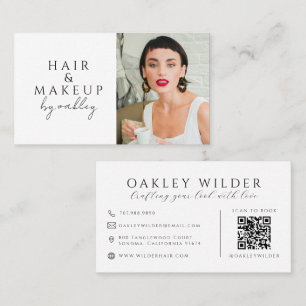 Tarjeta De Visita Código QR Foto Estilista de Pelo