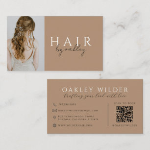 Tarjeta De Visita Código QR Foto Estilista de Pelo