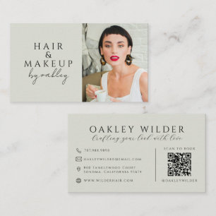 Tarjeta De Visita Código QR Foto Estilista de Pelo