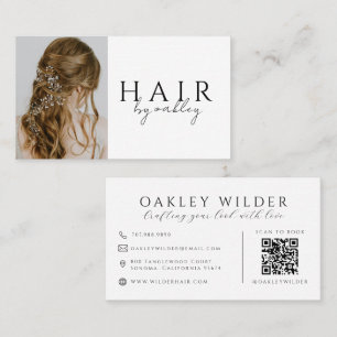 Tarjeta De Visita Código QR Foto Estilista de Pelo