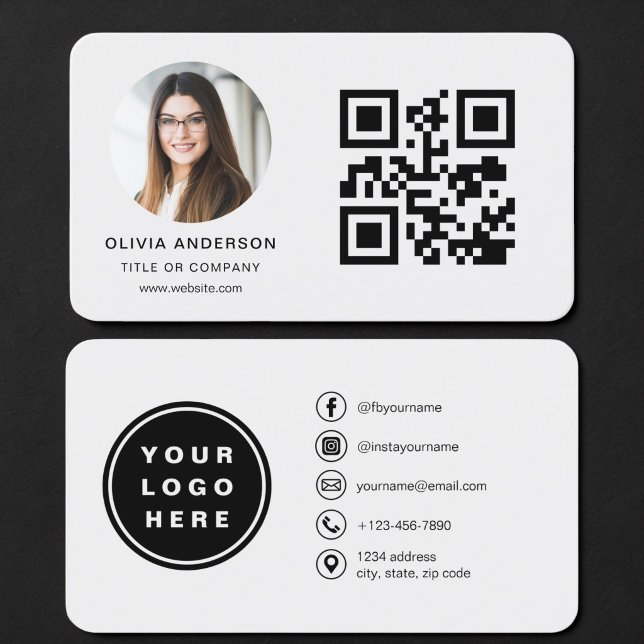 Tarjeta De Visita Código QR Foto Gris (Subido por el creador)