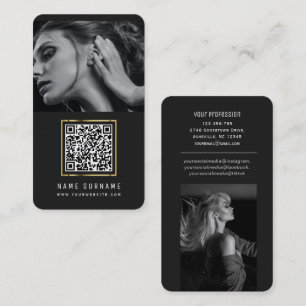 Tarjeta De Visita Código QR foto medios sociales modernos sofistica