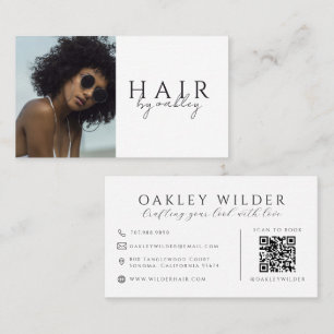 Tarjeta De Visita Código QR Foto Peluquero