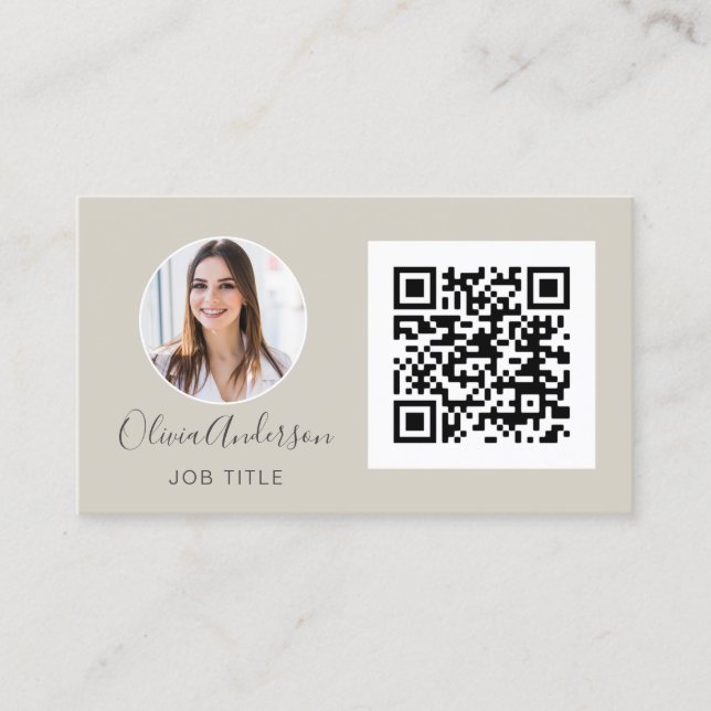 Tarjeta De Visita Código QR Foto profesional Autobús natural Terraco (Anverso)