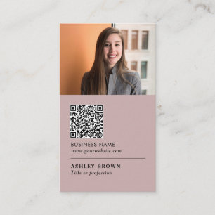 Tarjeta De Visita Código QR Foto profesional moderna de propiedad i