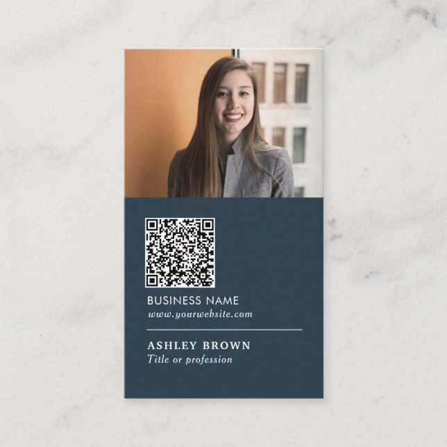 Tarjeta De Visita Código QR Foto profesional moderna de propiedad in (Anverso)