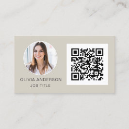 Tarjeta De Visita Código QR Foto profesional Terra Tierra de algodón