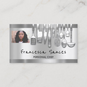 Tarjeta De Visita Código QR Foto Utensilios de cocina personal del c