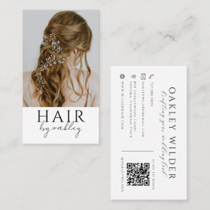Tarjeta De Visita Código QR Fotografía de Estilista de Cabello para