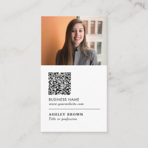 Tarjeta De Visita Código QR Fotografía profesional moderna del sec