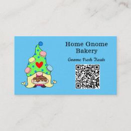 Tarjeta De Visita Código QR Gnome Hometown Bakerley Sky Blue