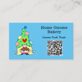 Tarjeta De Visita Código QR Gnome Hometown Bakerley Sky Blue