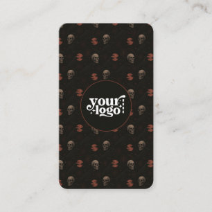 Tarjeta De Visita Código QR gótico oscuro de Halloween vertical