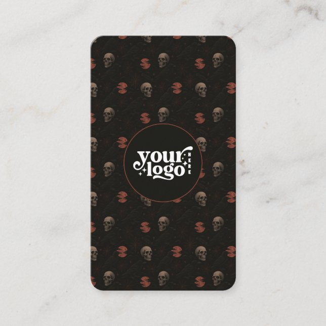 Tarjeta De Visita Código QR gótico oscuro de Halloween vertical (Anverso)