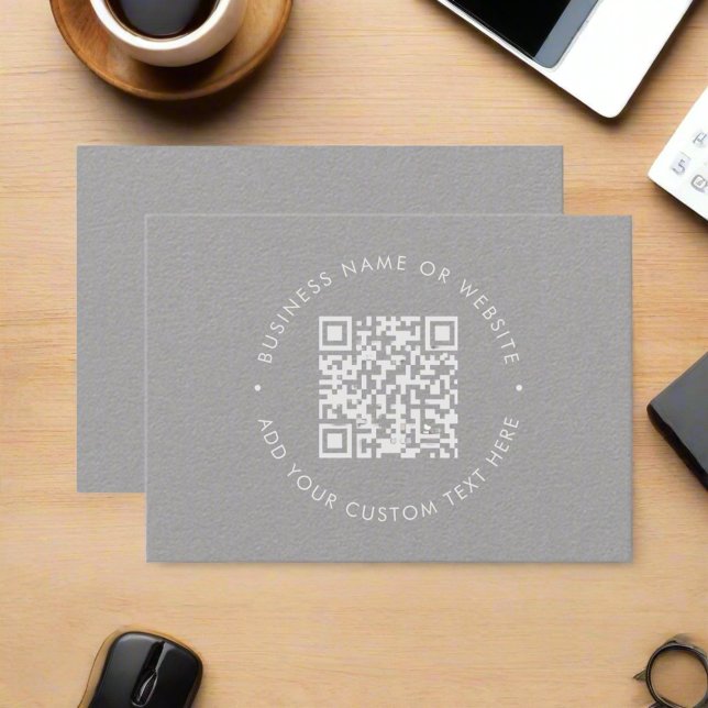Tarjeta De Visita Código QR Gris limpio l Medios sociales Minimalist (Subido por el creador)