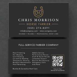 Tarjeta De Visita Código QR Herrador de Caballos Herrero