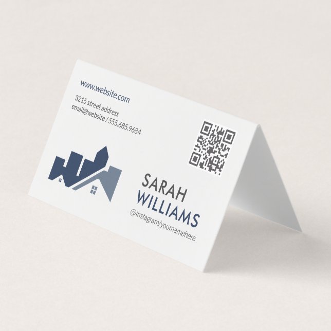Tarjeta De Visita Código QR | Hogar inmobiliario (Anverso)