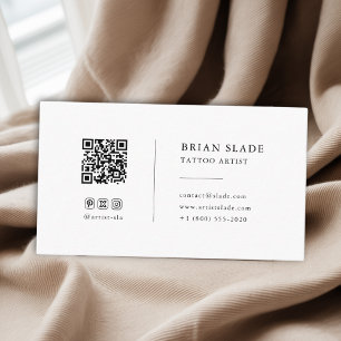 Tarjeta De Visita Código QR Icono de medios sociales artista de tatu
