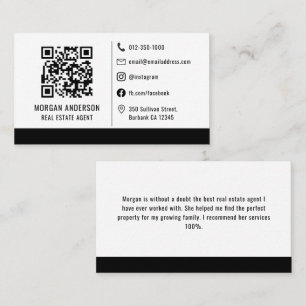 Tarjeta De Visita Código QR Iconos de medios sociales inmobiliarios