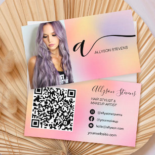 Tarjeta De Visita Código Qr inicial para maquillaje del cabello lúdi