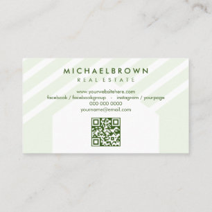 Tarjeta De Visita Código Qr inmobiliario House Roof