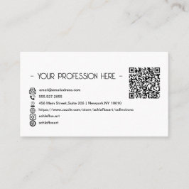 Tarjeta De Visita Código QR Instagram blanco mínimo moderno simple