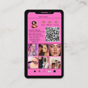 Tarjeta De Visita Código QR Instagram Grid Artista moderno de maquil