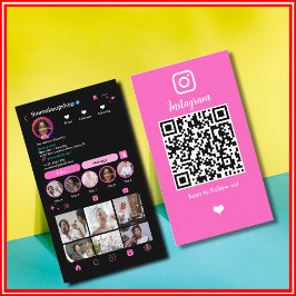 Tarjeta De Visita Código QR Instagram Medios sociales Influencia mod