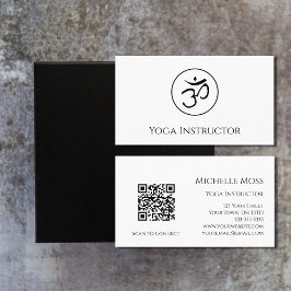 Tarjeta De Visita Código QR Instructor Profesional de Yoga Simple