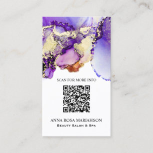 Tarjeta De Visita *~* CÓDIGO QR LAVENDER Yummy Gold Bold AP29