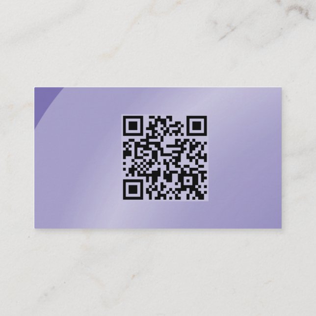 Tarjeta De Visita Código Qr Lilac Moderado Neat Sombreado (Reverso)