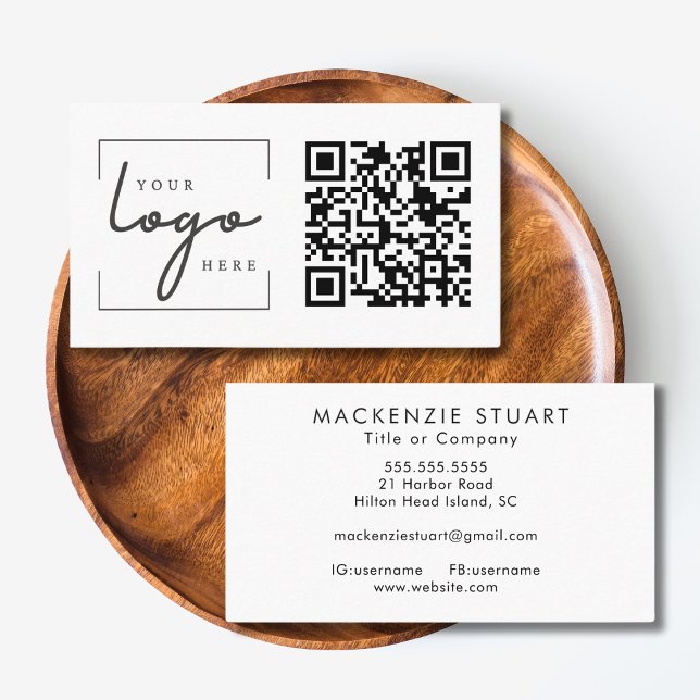 Tarjeta De Visita Código QR Logo Empresarial Simple Moderno Profesio (Subido por el creador)