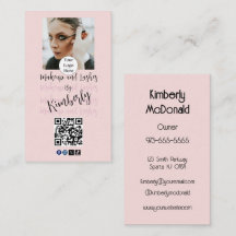 Código QR Logo Escritura Rosa Rubor Foto Maquillaj