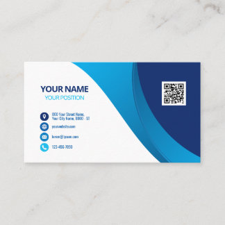 Tarjeta De Visita Código QR Logotipo comercial Elegante Profesional