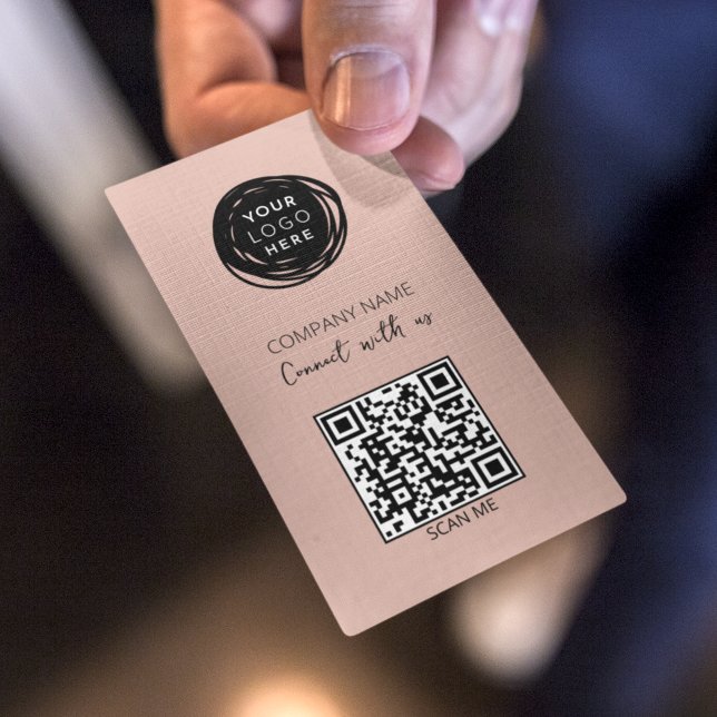 Tarjeta De Visita Código QR Logotipo comercial Rosa (Subido por el creador)