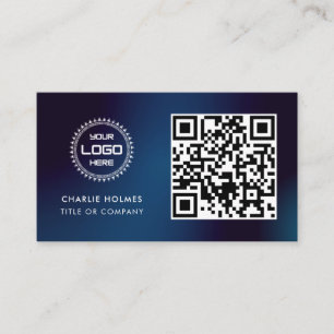 Tarjeta De Visita Código QR Logotipo Empresarial   Profesional y Mod