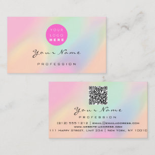 Tarjeta De Visita Código QR logotipo maquillaje uñas de artista Pa