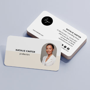 Tarjeta De Visita CÓDIGO QR Logotipo OVAL Foto Profesional CÁLCULO D