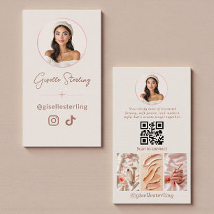 Tarjeta De Visita Código QR Luxury Modern Social Media Influencer