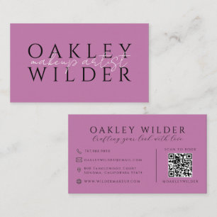 Tarjeta De Visita Código QR Maquilladora Lila