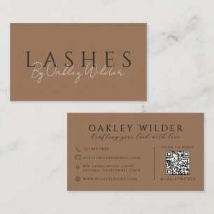 Tarjeta De Visita Código QR Maquilladora Terracota Oscura