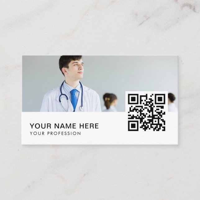 Tarjeta De Visita Código QR médica (Anverso)