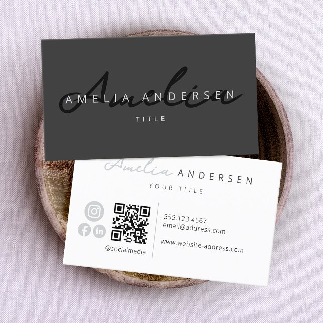 Tarjeta De Visita Código QR Medios sociales profesionales modernos y (Subido por el creador)