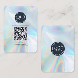 Tarjeta De Visita Código QR Medios sociales y sitio web holográfico